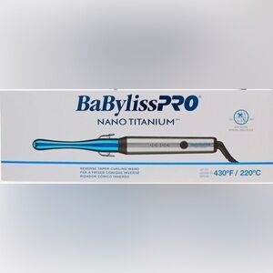 BaBylissPRO Nano Titanium Blue Reverse Taper Curling Wand